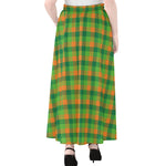 Shamrock Plaid St. Patrick's Day Print Chiffon Maxi Skirt