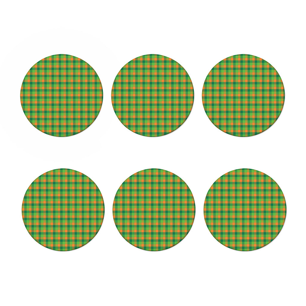 Shamrock Plaid St. Patrick's Day Print Coaster Set