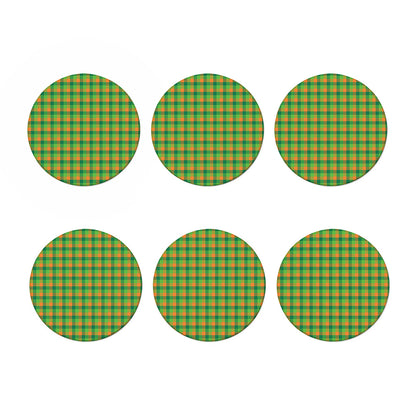 Shamrock Plaid St. Patrick's Day Print Coaster Set