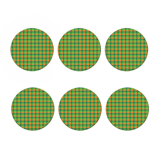 Shamrock Plaid St. Patrick's Day Print Coaster Set