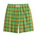 Shamrock Plaid St. Patrick's Day Print Cotton Shorts