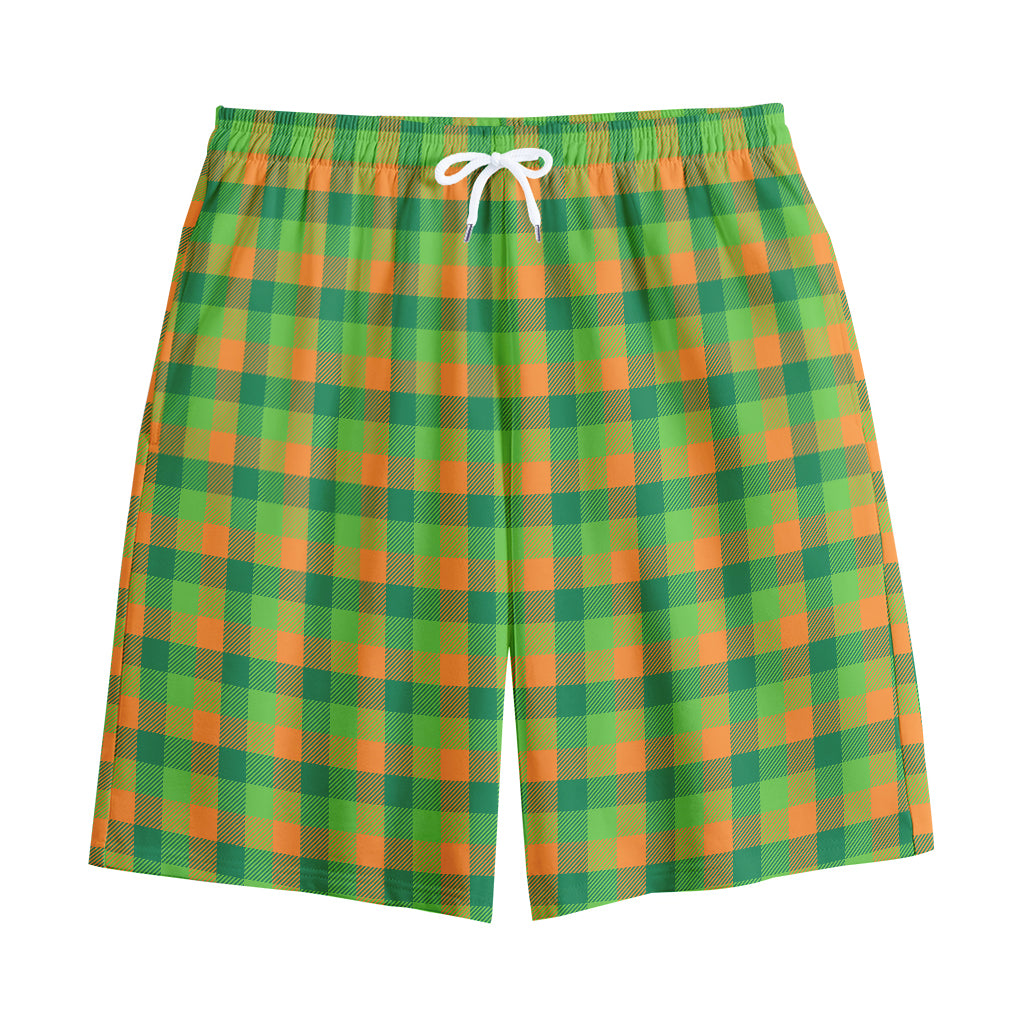 Shamrock Plaid St. Patrick's Day Print Cotton Shorts