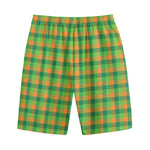 Shamrock Plaid St. Patrick's Day Print Cotton Shorts
