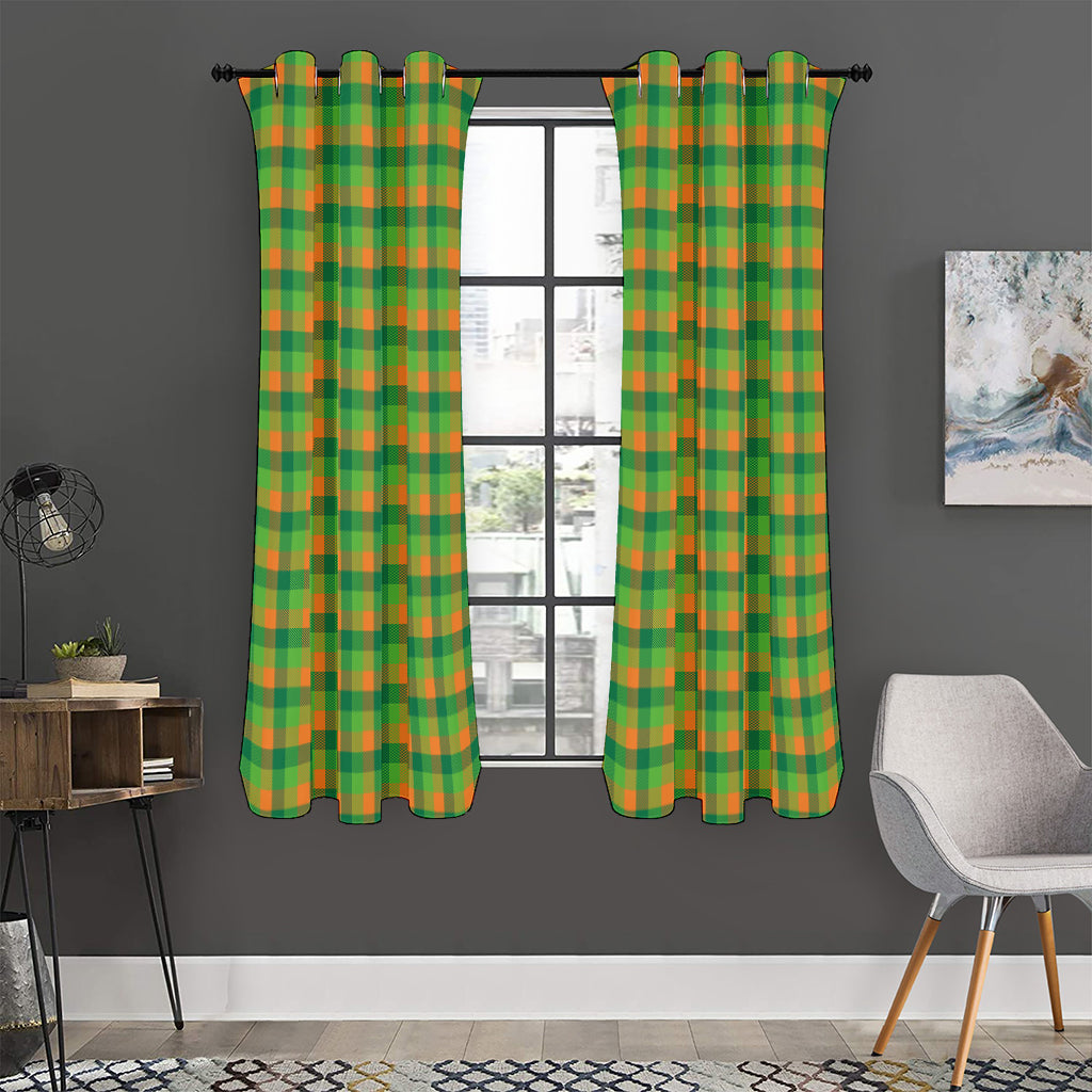 Shamrock Plaid St. Patrick's Day Print Curtain