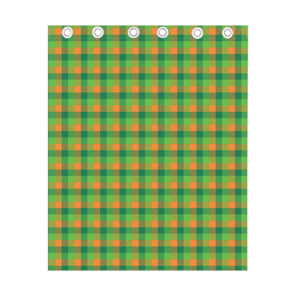 Shamrock Plaid St. Patrick's Day Print Curtain