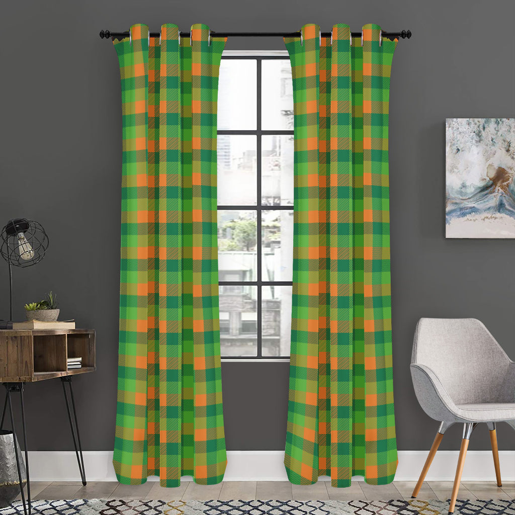 Shamrock Plaid St. Patrick's Day Print Curtain