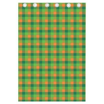 Shamrock Plaid St. Patrick's Day Print Curtain