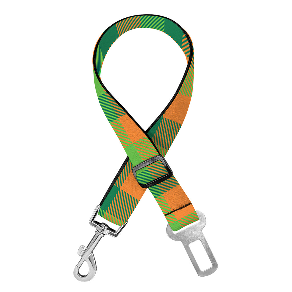 Shamrock Plaid St. Patrick's Day Print Dog Seat Belt