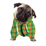 Shamrock Plaid St. Patrick's Day Print Dog Zip Up Hoodie