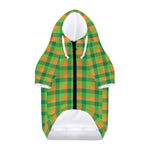 Shamrock Plaid St. Patrick's Day Print Dog Zip Up Hoodie