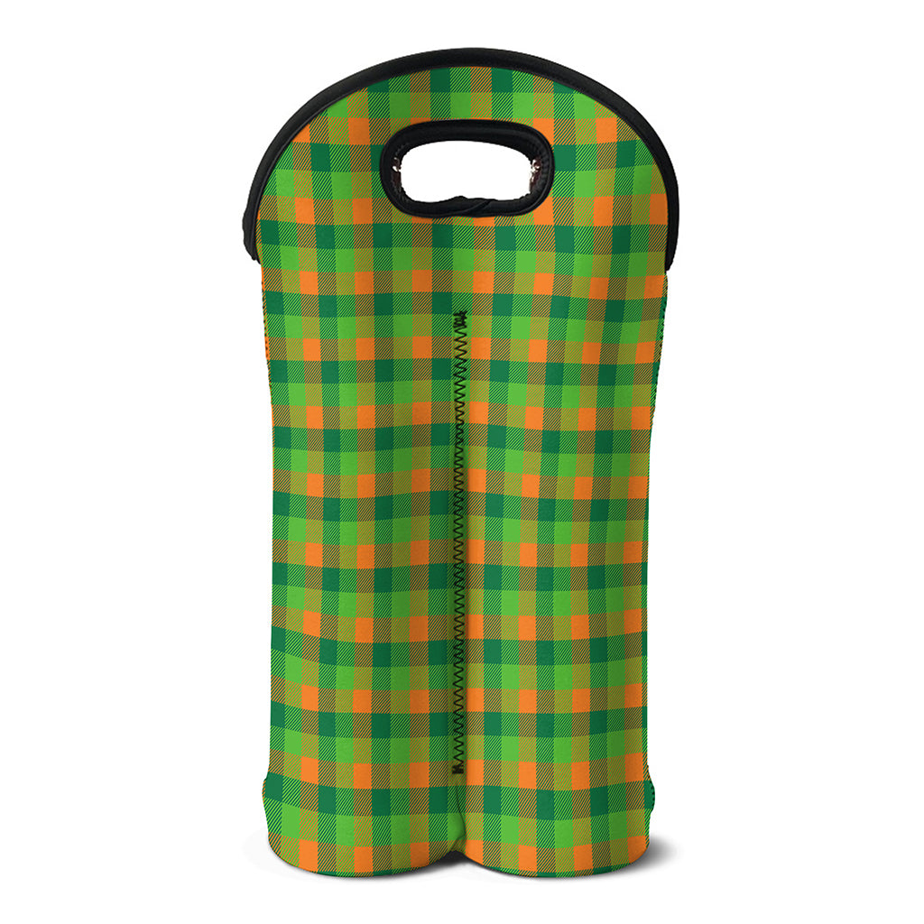 Shamrock Plaid St. Patrick's Day Print Double Neoprene Wine Tote