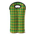 Shamrock Plaid St. Patrick's Day Print Double Neoprene Wine Tote