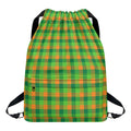 Shamrock Plaid St. Patrick's Day Print Drawstring Backpack
