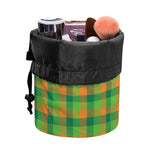 Shamrock Plaid St. Patrick's Day Print Drawstring Makeup Bag