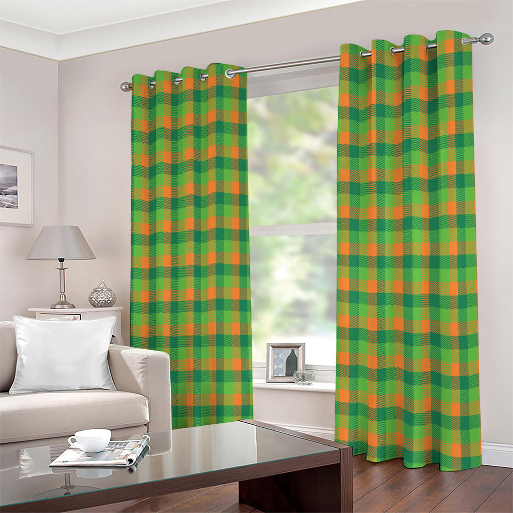 Shamrock Plaid St. Patrick's Day Print Extra Wide Grommet Curtains