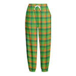 Shamrock Plaid St. Patrick's Day Print Fleece Lined Knit Pants