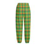 Shamrock Plaid St. Patrick's Day Print Fleece Lined Knit Pants