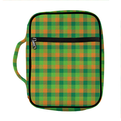 Shamrock Plaid St. Patrick's Day Print Front Pocket Bible Bag
