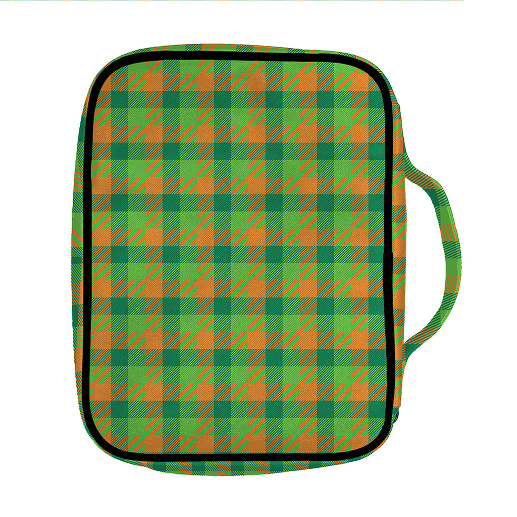 Shamrock Plaid St. Patrick's Day Print Front Pocket Bible Bag