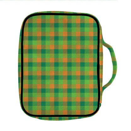 Shamrock Plaid St. Patrick's Day Print Front Pocket Bible Bag