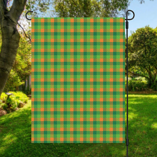 Shamrock Plaid St. Patrick's Day Print Garden Flag
