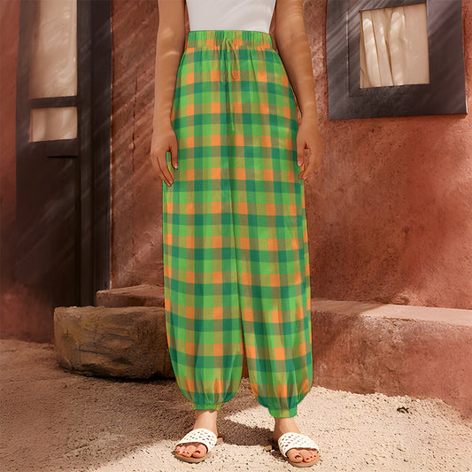 Shamrock Plaid St. Patrick's Day Print Harem Pants