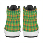 Shamrock Plaid St. Patrick's Day Print High Top Leather Sneakers