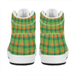 Shamrock Plaid St. Patrick's Day Print High Top Leather Sneakers