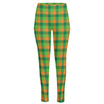 Shamrock Plaid St. Patrick's Day Print High-Waisted Pocket Leggings