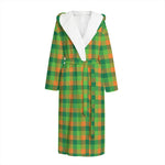 Shamrock Plaid St. Patrick's Day Print Hooded Bathrobe