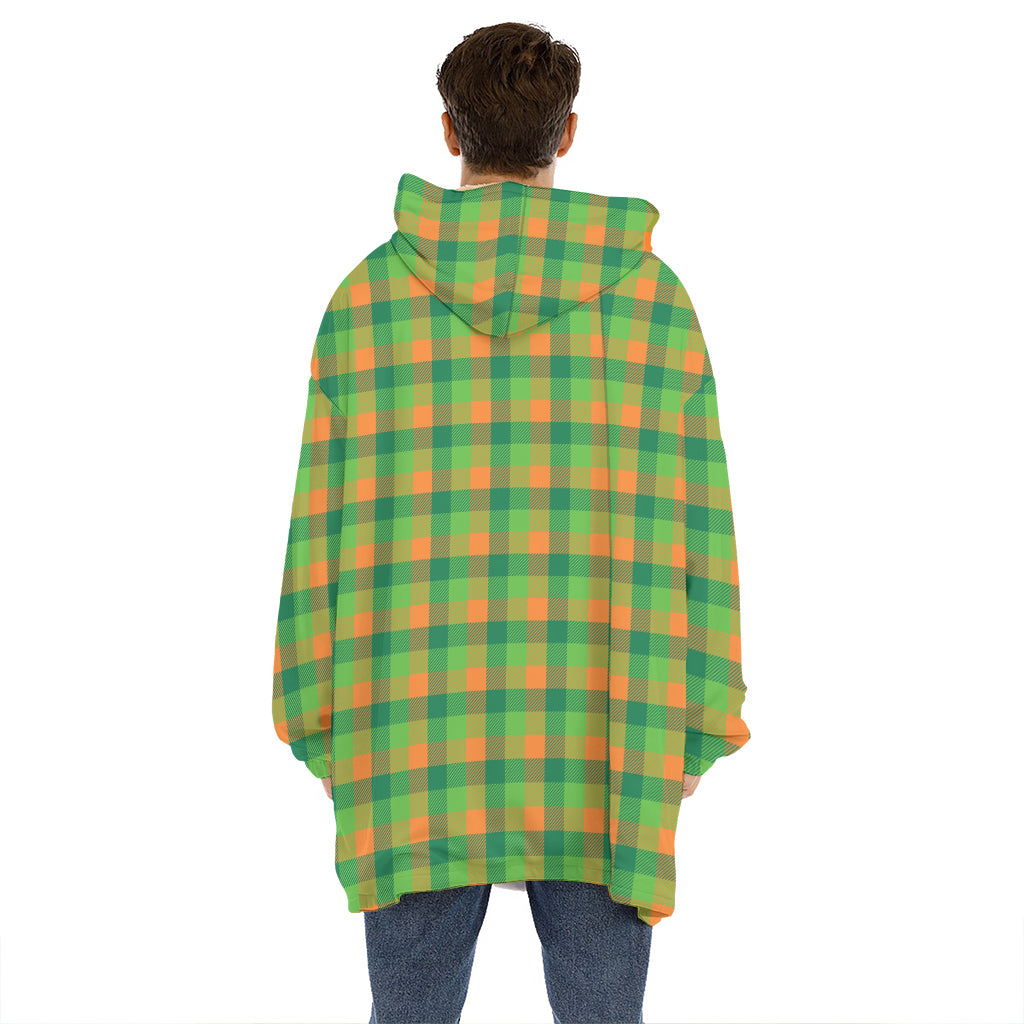 Shamrock Plaid St. Patrick's Day Print Hoodie Blanket