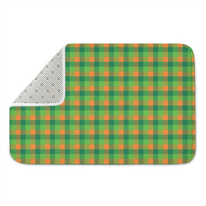 Shamrock Plaid St. Patrick's Day Print Indoor Door Mat