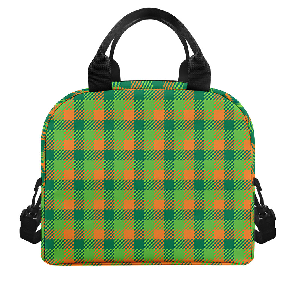 Shamrock Plaid St. Patrick's Day Print Insulated Lunch Bag
