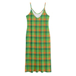 Shamrock Plaid St. Patrick's Day Print Jersey Midi Cami Dress