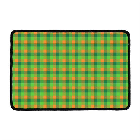 Shamrock Plaid St. Patrick's Day Print Kitchen Mat