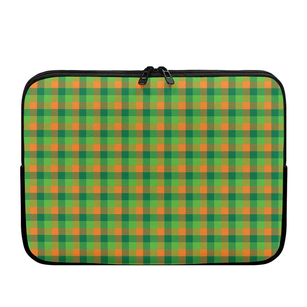 Shamrock Plaid St. Patrick's Day Print Laptop Sleeve