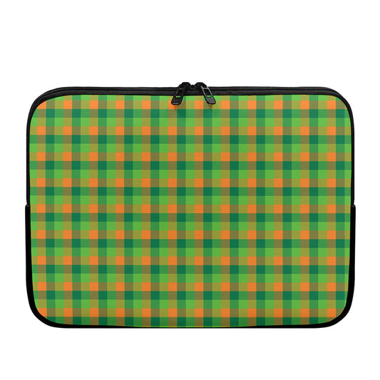 Shamrock Plaid St. Patrick's Day Print Laptop Sleeve