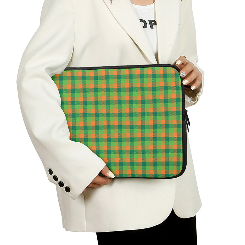 Shamrock Plaid St. Patrick's Day Print Laptop Sleeve