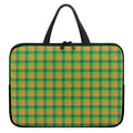Shamrock Plaid St. Patrick's Day Print Laptop Sleeve With Handle