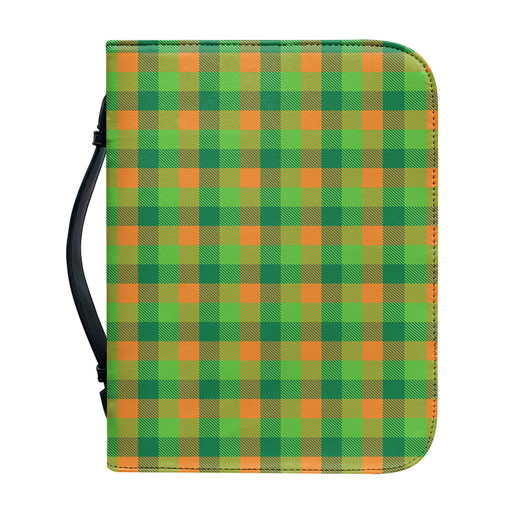 Shamrock Plaid St. Patrick's Day Print Leather Bible Cover
