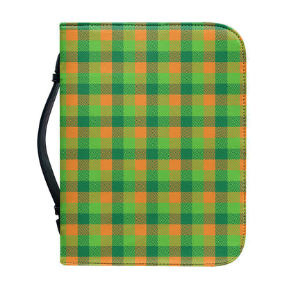 Shamrock Plaid St. Patrick's Day Print Leather Bible Cover