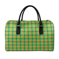 Shamrock Plaid St. Patrick's Day Print Leather Duffel Bag