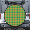 Shamrock Plaid St. Patrick's Day Print Leather Spare Tire Cover