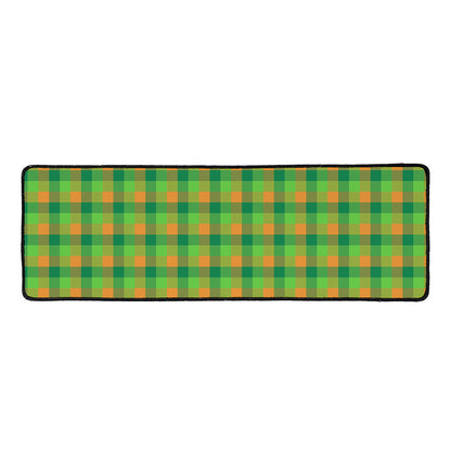 Shamrock Plaid St. Patrick's Day Print Long Kitchen Mat