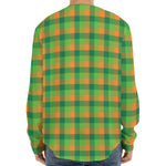 Shamrock Plaid St. Patrick's Day Print Long Sleeve Baseball Jersey