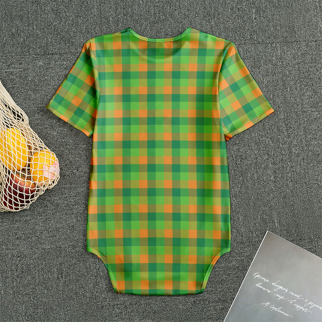 Shamrock Plaid St. Patrick's Day Print Men's Bodysuit