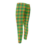 Shamrock Plaid St. Patrick's Day Print Men's Compression Pants