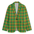 Shamrock Plaid St. Patrick's Day Print Men's Cotton Blazer