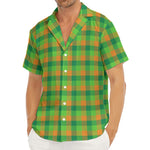 Shamrock Plaid St. Patrick's Day Print Men's Deep V-Neck Shirt