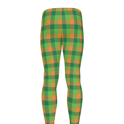 Shamrock Plaid St. Patrick's Day Print Men's leggings